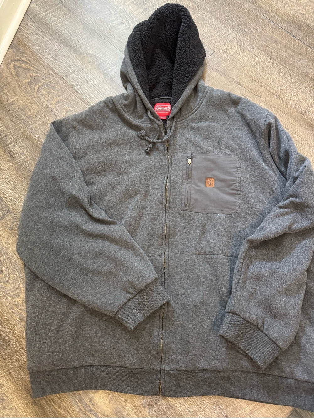 Coleman Gray Zip-Up Sherpa Hoodie